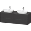 Duravit ketho meuble sous 2 lavabos avec plaque console et 4 tiroirs pour double lavabo 160x55x56.8cm avec poignées anthracite graphite super mat SW771835