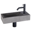 Differnz Ribble pack lave-mains – 38 x 18 x 8 cm – pierre naturelle noire – robinet courbé noir mat SW705406