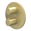 IVY Pact Partie extérieure - pour mitigeur thermostatique encastré - 3 voies - inverseur-arrêt - rosace ronde - Or brossé mat PVD SW1031013