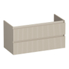 BRAUER Joy Wavy meuble sous-lavabo 100 2 tiroirs softclose - sans poignée - 1 découpe pour siphon - beige mat SW1201318