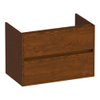 BRAUER Adore Meuble sous-lavabo - 80x46x55cm - 2 tiroirs à fermeture en douceur - sans poignée - 1 découpe pour siphon - chêne massif - lamelles de chêne brun SW1198378