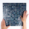 The Mosaic Factory Amsterdam mozaïektegel 2x2x0.4cm voor wand en vloer voor binnen en buiten vierkant Glas Donker Blauw SW654766