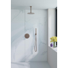 FugaFlow Eccelente Acces Ensemble de douche de pluie encastré - rond - thermostatique - bras de plafond - pomme de tête 25cm - douchette à main sur barre - Cuivre brossé PVD (Cuivre) SW1450192