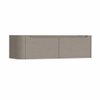 H&R Badmeubelen Juice Wastafelonderkast - 140x45x40cm - linkerhoek afgerond - 2 lades - geïntegreerde greep - olive SW1260206