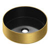 BRAUER Duo black Gold Waskom opbouw - 36x36x12cm - zonder overloop - rond - keramiek -mat black gold SW721035