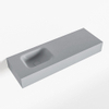 Mondiaz LEX Lavabo - 90x30x12cm - vasque à gauche - sans trous de robinet - solid surface - Plata SW1026077