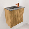 Mondiaz JOYA-DLUX 40cm toiletmeubel - kleur Oak - Wastafel FAYE positie Links 1 kraangat kleur Sombra. SW1424223