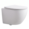 QeramiQ Dely Swirl Compact hangtoilet – spoelrandloos – 36 x 49,5 cm – met slim zitting – mat wit SW1480049