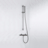 Fortifura Calvi douchekraan - met glijstangset - met staafhanddouche - metalen doucheslang - PVD - geborsteld gunmetal (antraciet) SW811927