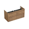 Forzalaqua Gela 2.0 meuble de salle de bains sous-lavabo 120x51x60cm avec 4 tiroirs sans poignées à fermeture douce Chêne massif Castle Brown SW492294