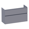 BRAUER Delight meuble sous-lavabo peu profond - 100x39x60cm - 2 tiroirs à fermeture en douceur - sans poignée - 1 découpe pour siphon - gris mat SW1199475