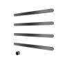 Hotbath &MORE Handdoekradiator - 80x76cm - soft square - 4 stangen - horizontaal - met schakelaar - PVD - geborsteld gunmetal (antraciet) SW1245842