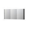 INK SPK2 spiegelkast – 160x74x14 cm – 3 deuren, dubbelzijdige spiegeldeuren – Antraciet mat SW440038