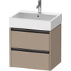 Duravit Ketho 2 meuble sous-lavabo - 2 tiroirs - 58.4x46x54.9cm - poignées anthracite - Lin mat SW772059