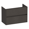 BRAUER Adore meuble sous-lavabo peu profond - 80x39x55cm - 2 tiroirs à fermeture douce - sans poignée - 1 découpe pour siphon - Timber Anthracite SW1198451