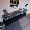 Mondiaz ALAN-DLUX Ensemble de meuble - 200cm - meuble Urban mat - 2 tiroirs - Lavabo Cloud Lava suspendu - vasque Centre - 0 trous de robinet SW807936