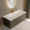 Mondiaz KURVE Ensemble de meuble salle de bain - 110x46x40cm - 1 tiroir - lavabo en solid surface - milieu - 1 trou de robinet - Shadow SW1414162