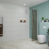 Fortifura Galeria Douche à l'italienne - 50x200cm - verre fumé - Blanc mat SW876886