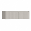 H&R Badmeubelen Juice Wastafelonderkast - 160x45x40cm - linkerhoek afgerond - 3D-front - 2 lades - geïntegreerde greep - beige mat SW1260345