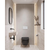 QeramiQ Dely Ensemble de WC - réservoir encastré Qeramiq Flush - abattant slim - plaque de commande en pierre naturelle marbre blanc - boutons ronds - noir mat SW1578543