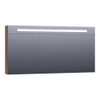 BRAUER Promise Deluxe armoire de toilette - 140x70x15cm - avec éclairage direct 3 portes miroir double face - Forêt Cacao SW371717