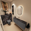 MONDIAZ TURE-DLUX meuble de toilettes 120 cm Dark Grey. EDEN lavabo Lava position centrale. Sans trou de robinet. SW1103825