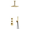 Hotbath Gal IBS40 regendoucheset inbouw - 2 functies - 15cm plafondarm - 22cm vierkante hoofddouche - messing geborsteld PVD SW656321