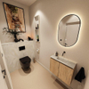MONDIAZ TURE-DLUX Meuble toilette - 60cm - Washed Oak - EDEN - vasque Ostra - position centrale - sans trou de robinet SW1105114