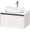 Duravit Ketho.2 Wastafelonderbouwkast - inclusief consoleplaat - met 1 lade - 80x55x45.9cm - met handgreep antraciet - hoogglans wit SW772911