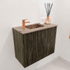 Mondiaz JOYA-DLUX 50cm toiletmeubel - kleur Shadow - Wastafel FAYE positie Links 1 kraangat kleur Arena. SW1424786
