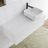 Mondiaz Lagom Meuble salle de bains 100x30.9x45cm Solid Surface Talc 1 tiroir avec lavabo BINX vasque à poser Droite 1 trou de robinet SW409081