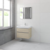 Bruynzeel Pinto badmeubelset 65.3x75x46cm 1 kraangat 1 wasbak 2 lades met spiegel met softclose composite natuur eiken SW384801 Bruynzeel Pinto badmeubelset 65.3x75x46cm 1 kraangat 1 wasbak 2 lades met spiegel met softclose composite natuur eiken SW384801