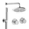 Crosswater Module Ensemble de douche de pluie encastré - 2 leviers - pomme de douche 30 cm - douchette à main - bras mural - chrome SW1472372
