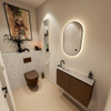 MONDIAZ TURE-DLUX Meuble toilette - 80cm - Rust - EDEN - vasque Opalo - position gauche - 1 trou de robinet SW1104533