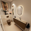 MONDIAZ TURE-DLUX Meuble toilette - 120cm - Rust - EDEN - vasque Frappe - position centrale - 1 trou de robinet SW1103010