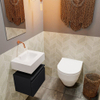 MONDIAZ ANDOR Toiletmeubel 40x30x30cm met 0 kraangaten 1 lades urban mat Wastafel Lex midden Solid Surface Wit SW473918