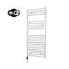 Sanicare HVW Radiateur électrique - 111,8x45cm - 596W - wifi - thermostat - noir - en bas à gauche - blanc SW1185579