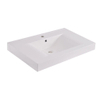 Xellanz Tigris lavabo simple avec 1 trou de robinet 80x46x8 cm marbre de synthèse brillant blanc SW373559