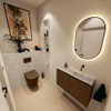 MONDIAZ TURE-DLUX Meuble toilette - 80cm - Rust - EDEN - vasque Opalo - position droite - sans trou de robinet SW1104508