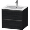 Duravit Ketho.2 Wastafelonderbouwkast - met 2 laden - 61x48x55cm - met grepen antraciet - eiken zwart mat SW771780