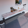 Mondiaz ALAN-DLUX Ensemble de meuble - 200cm - meuble Plata mat - 2 tiroirs - Lavabo Cloud Glace suspendu - vasque Droite - 1 trou de robinet SW806357
