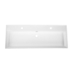 Saniclass Legend Meubelwastafel - 120.5x47x12cm - overloop - 1 wasbakken - 2 kraangaten - keramiek - wit glans SW1472837