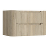 H&R Badmeubelen Juice Meuble sous-vasque - 80x45x50cm - angles arrondis - 2 tiroirs - poignée intégrée - French oak SW1489287