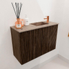 Mondiaz JOYA-DLUX 60cm toiletmeubel - kleur Walnut - Wastafel FAYE positie Rechts 1 kraangat kleur Arena. SW1424326