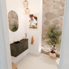 Mondiaz JOYA 81.6cm toiletmeubel - ronding rechts kleur Shadow - Wastafel FAYE positie Links 1 kraangat kleur Urban. SW1421533