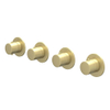 IVY Bond Partie visible - pour mitigeur thermostatique encastré - 3 robinets d'arrêt - Symmetry - rosaces rondes Or brossé mat PVD SW1030987