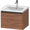 Duravit Ketho.2 Wastafelonderbouwkast - met 1 lade - 58.4x45.5x44cm - met greep antraciet - noten mat SW772409