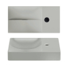 Clou Vale fontein - 38x19x7cm - rechthoek - keramiek - kraangat rechts - met waste - mat grijs SW809540
