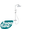 FugaFlow Efficiente Sobrado ensemble de douche à effet pluie avec thermostat douche de tête 30cm douchette à main 3 positions chrome 110cm SW1123781