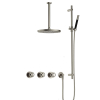 Hotbath Cobber @Work Regendoucheset - inbouw - 30cm plafondarm - 30cm ronde hoofddouche - staafhanddouche - glijstang - Geborsteld nikkel SW678082